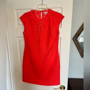 Ted Baker size 2. Awesome fuchsia / hot pink dress with bow front and side zip